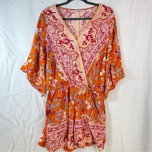 Floral Orange Jumpsuit